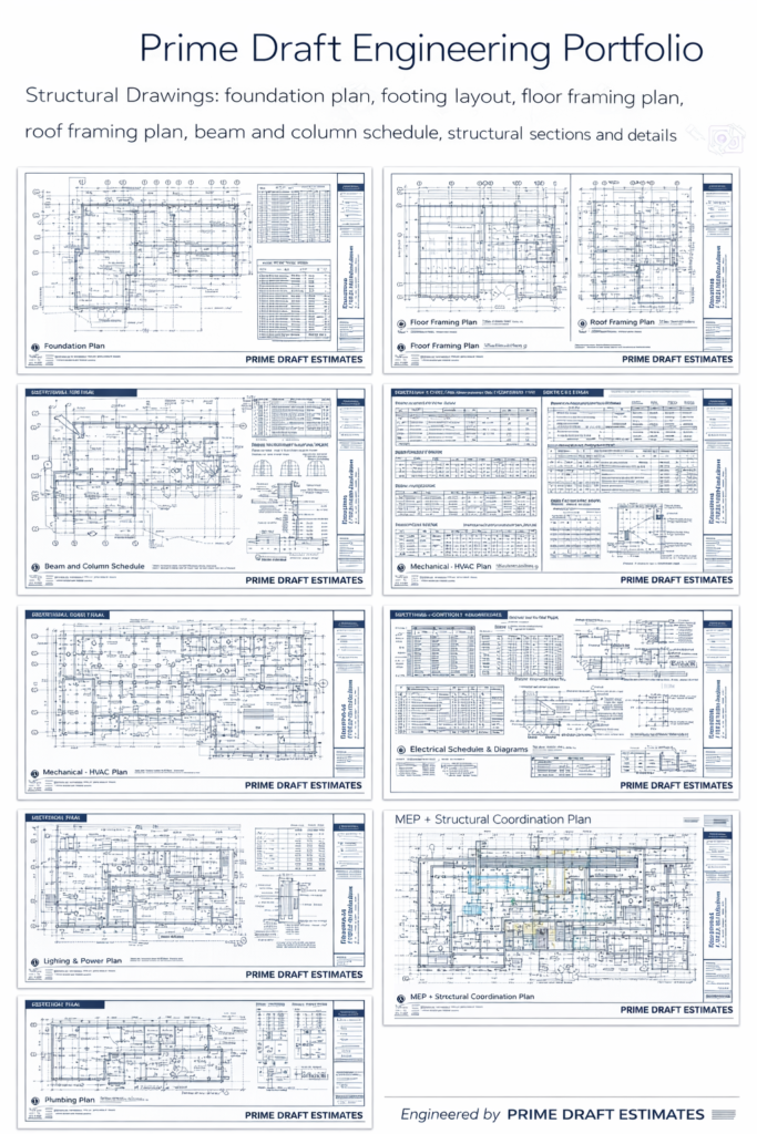 Prime Draft MEP Engineering Portfolio for Construction Projects