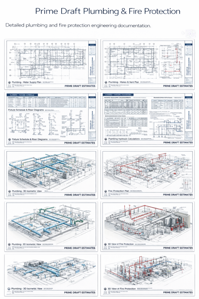 Prime Draft Plumbing & Fire Protection Portfolio for Construction Projects